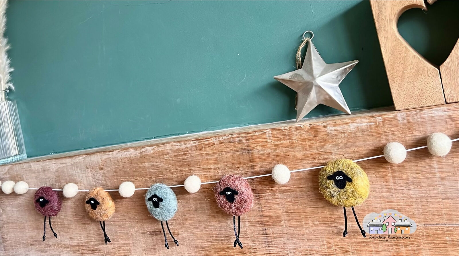 Felted Sheep Garland