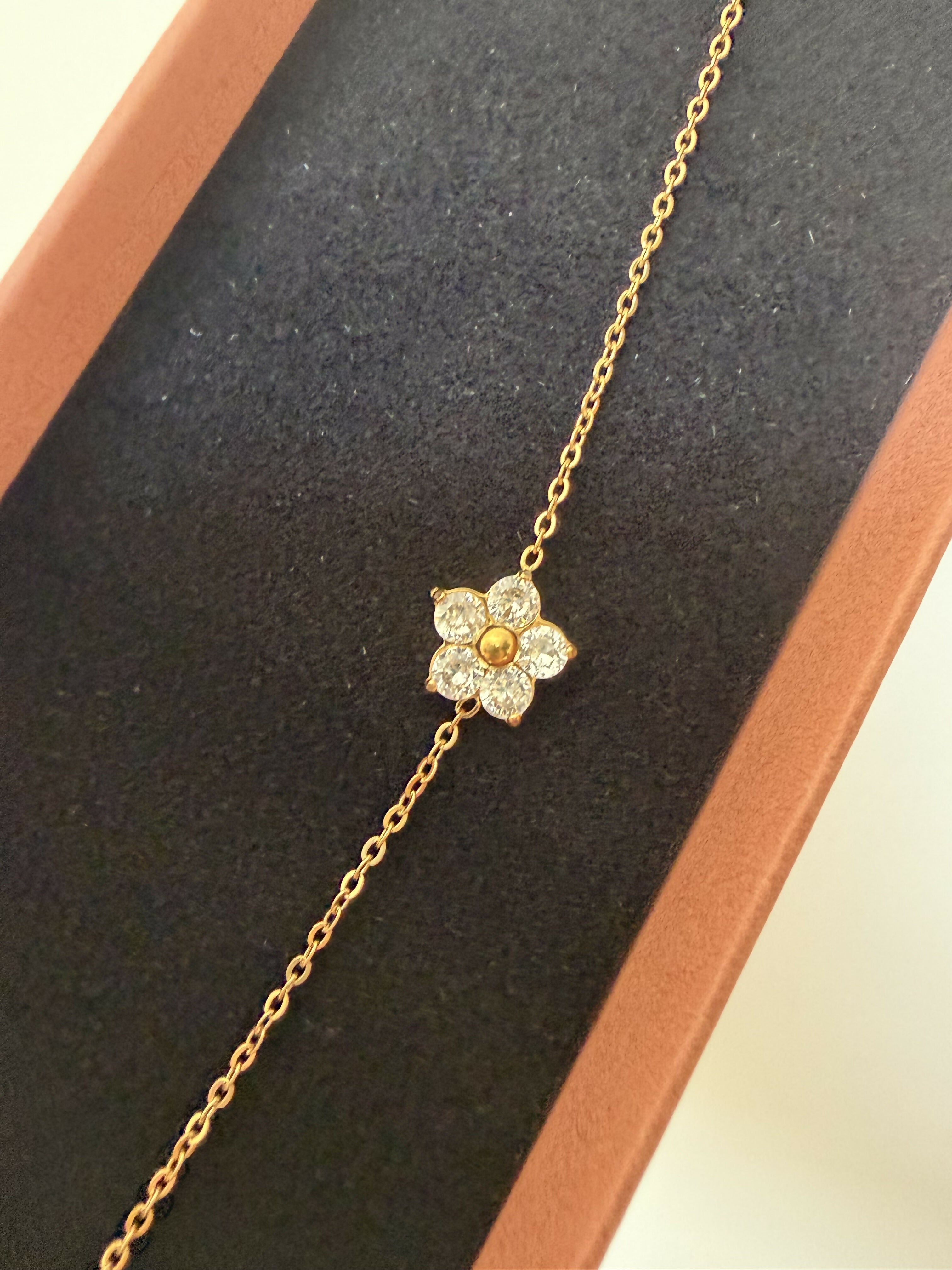 clear flower bracelet
