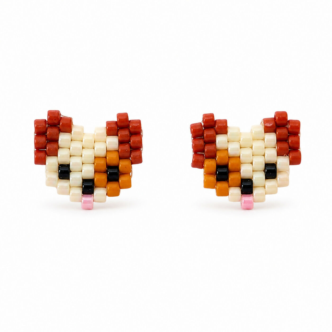 Handmade Beaded Stud Earrings - Pixel Animals, Various Designs