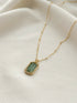 CZ Encrusted Aventurine Pendant Necklace