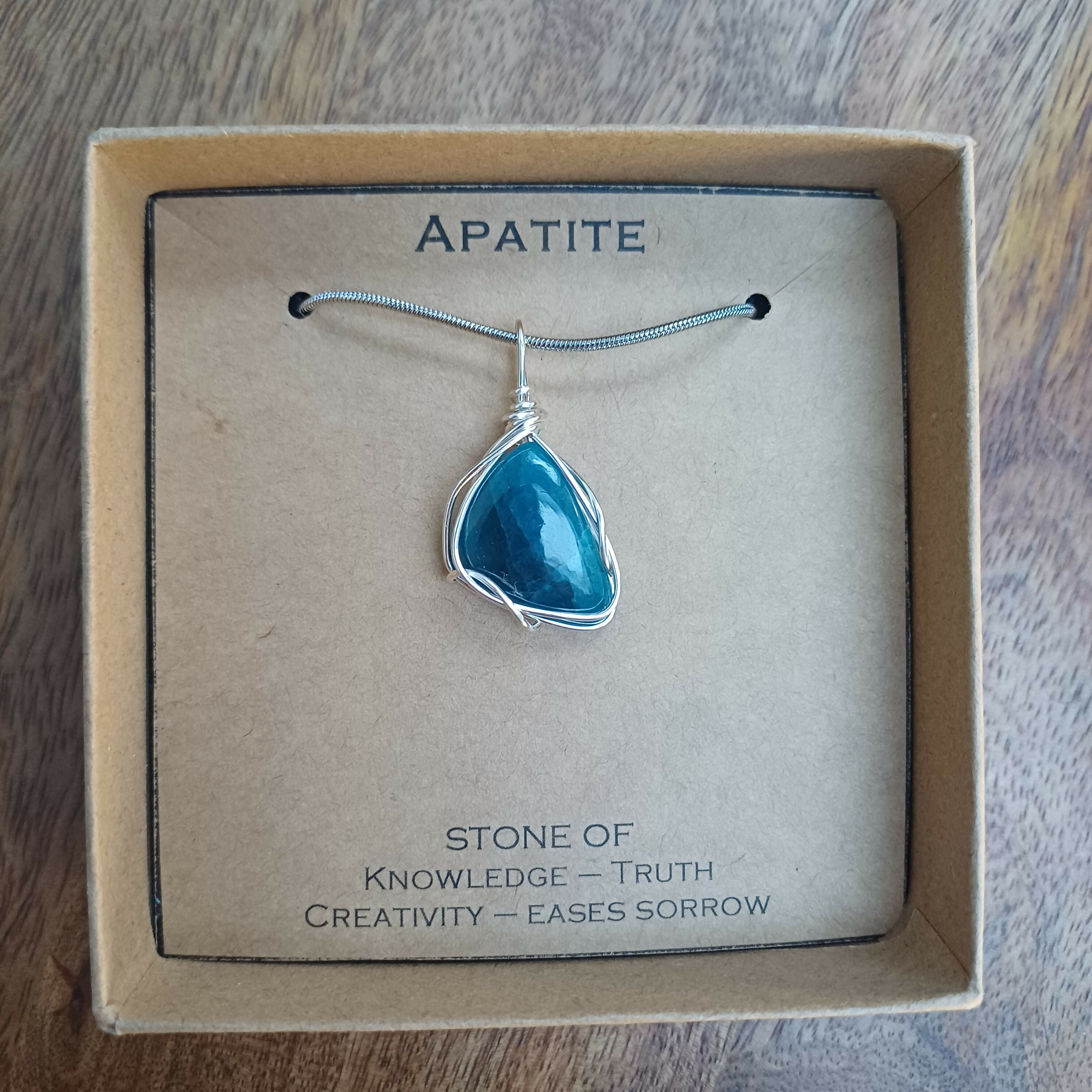 Apatite Wire Wrapped Pendant