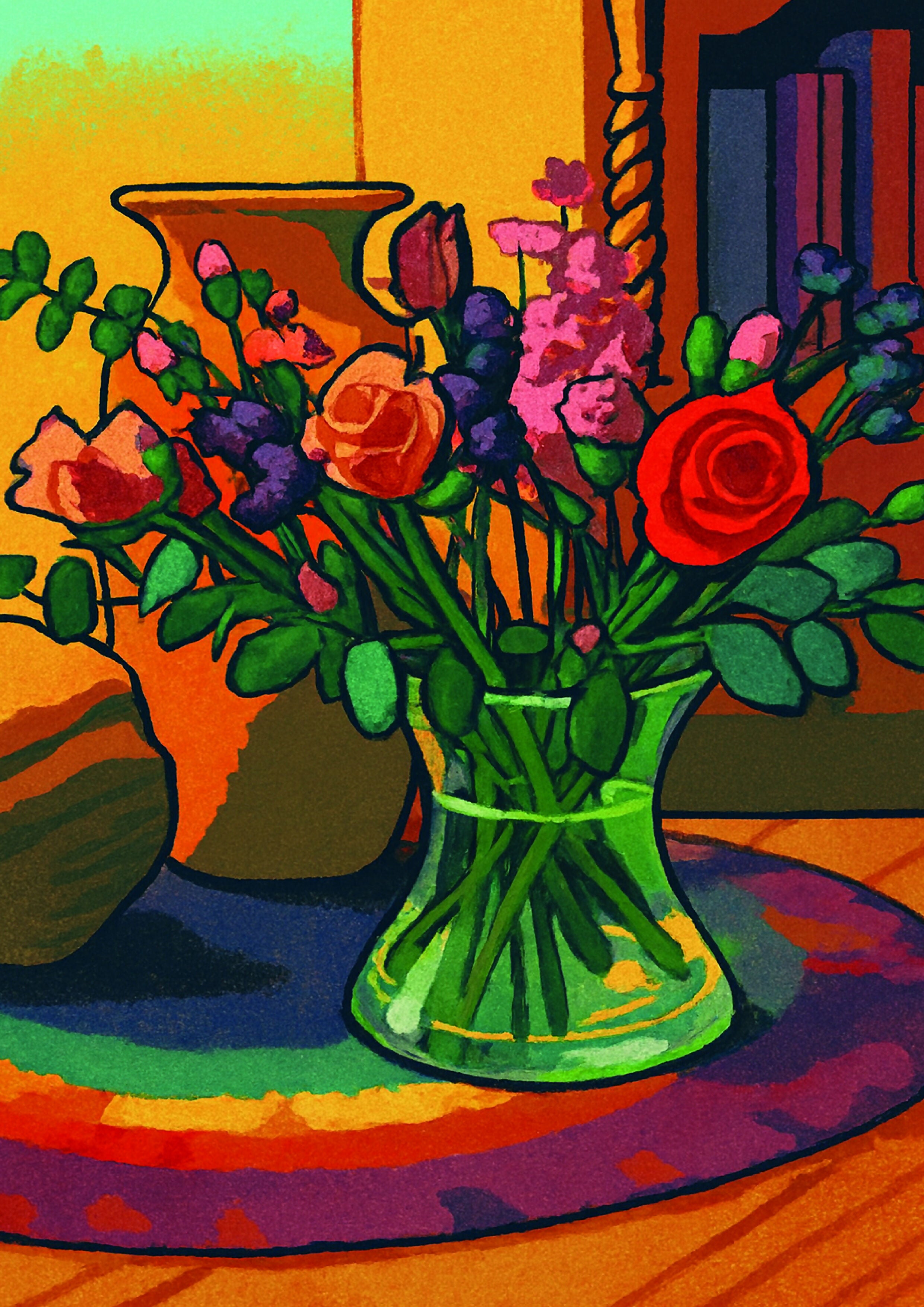 The Flower Vase Greetings Card