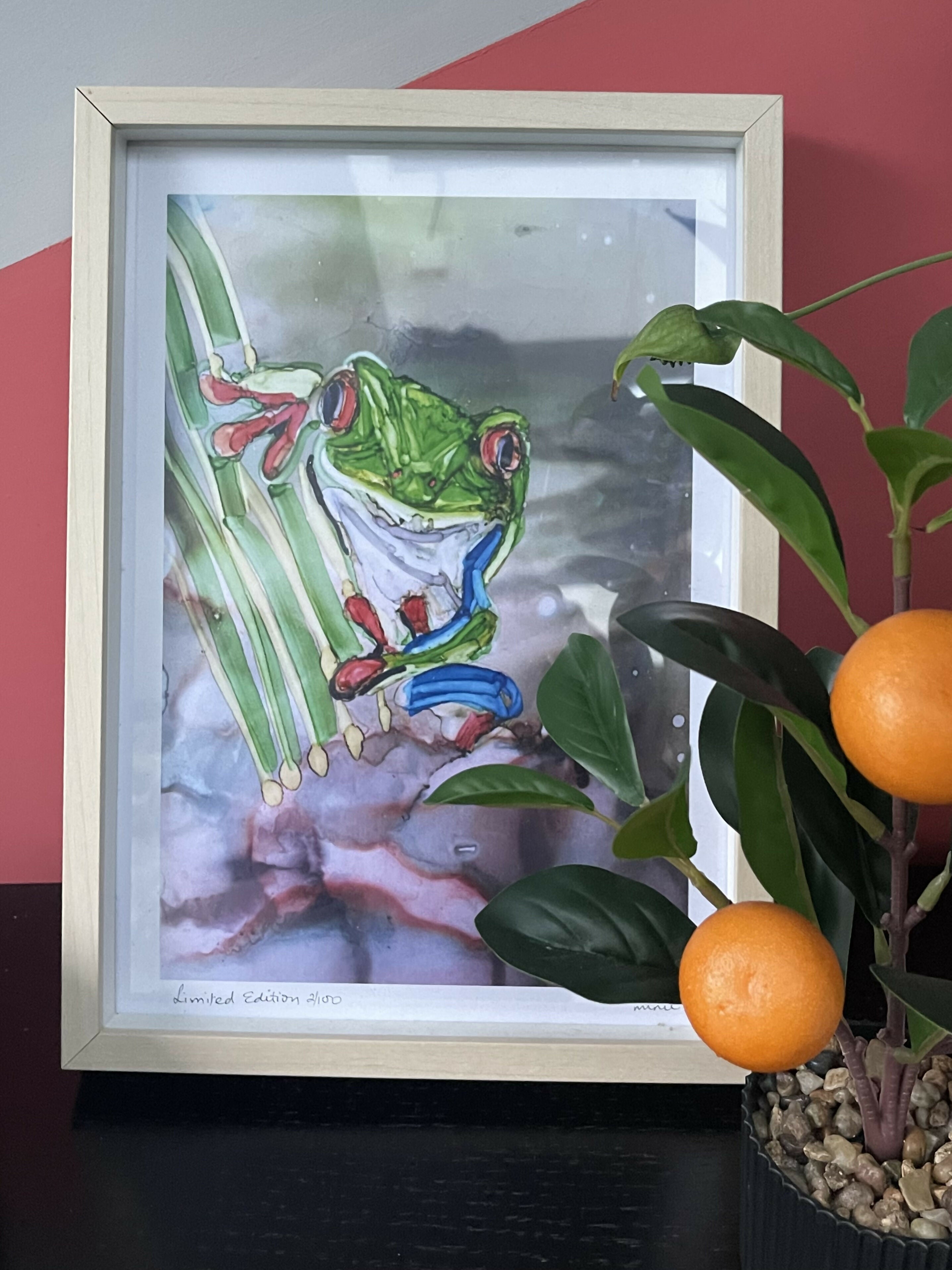 Cheeky Chappy Green and Red Frog - Limited Edition Print