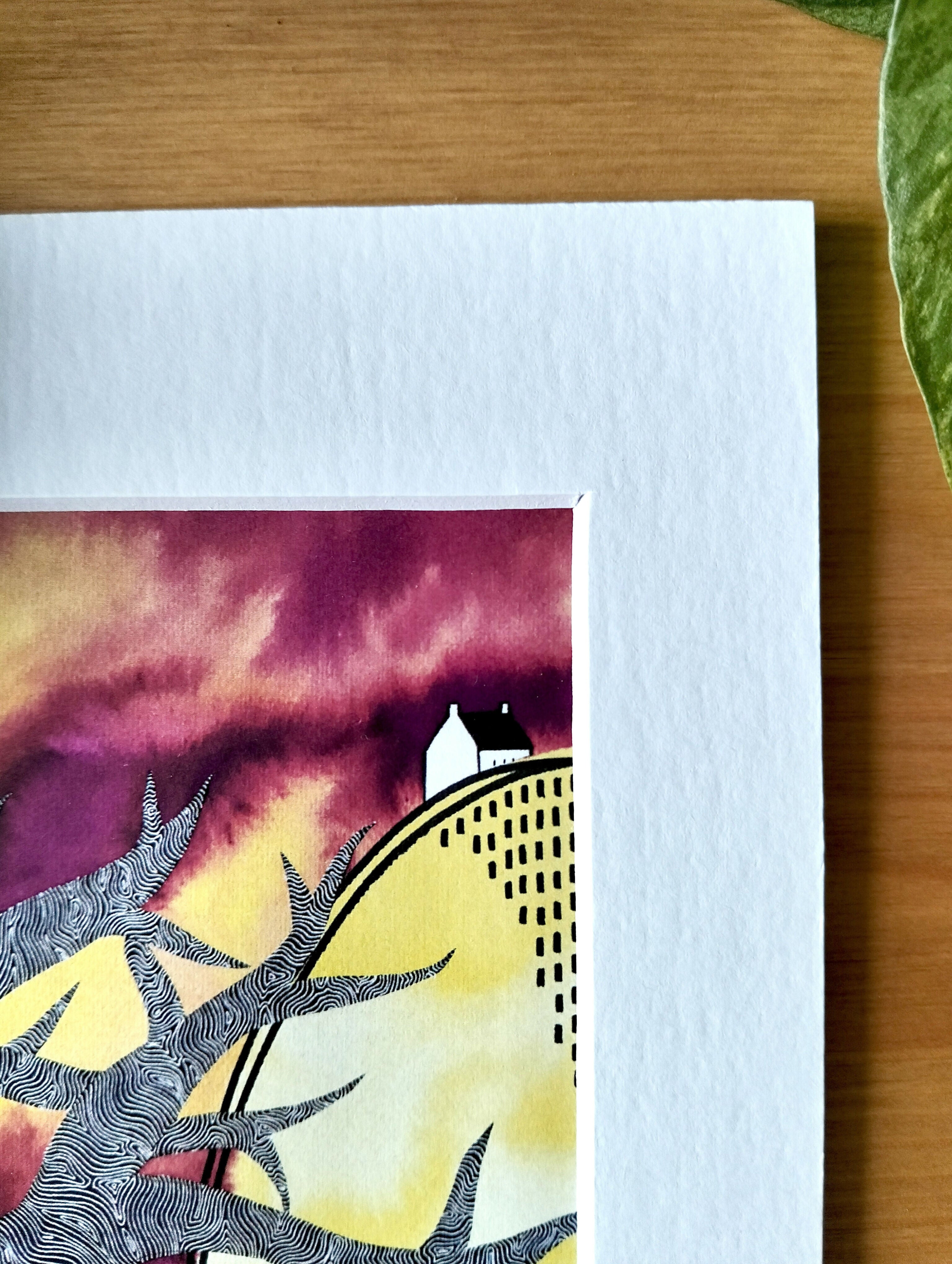 Signed Mini Art Print | Abstract Hilltop Cottage Watercolour