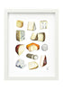 Framed Cheese Illustration in a White Frame
