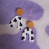 Polymer Clay Cow Print Arch Earrings