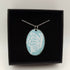 Powder Blue Enamel Pendant with White Butterfly