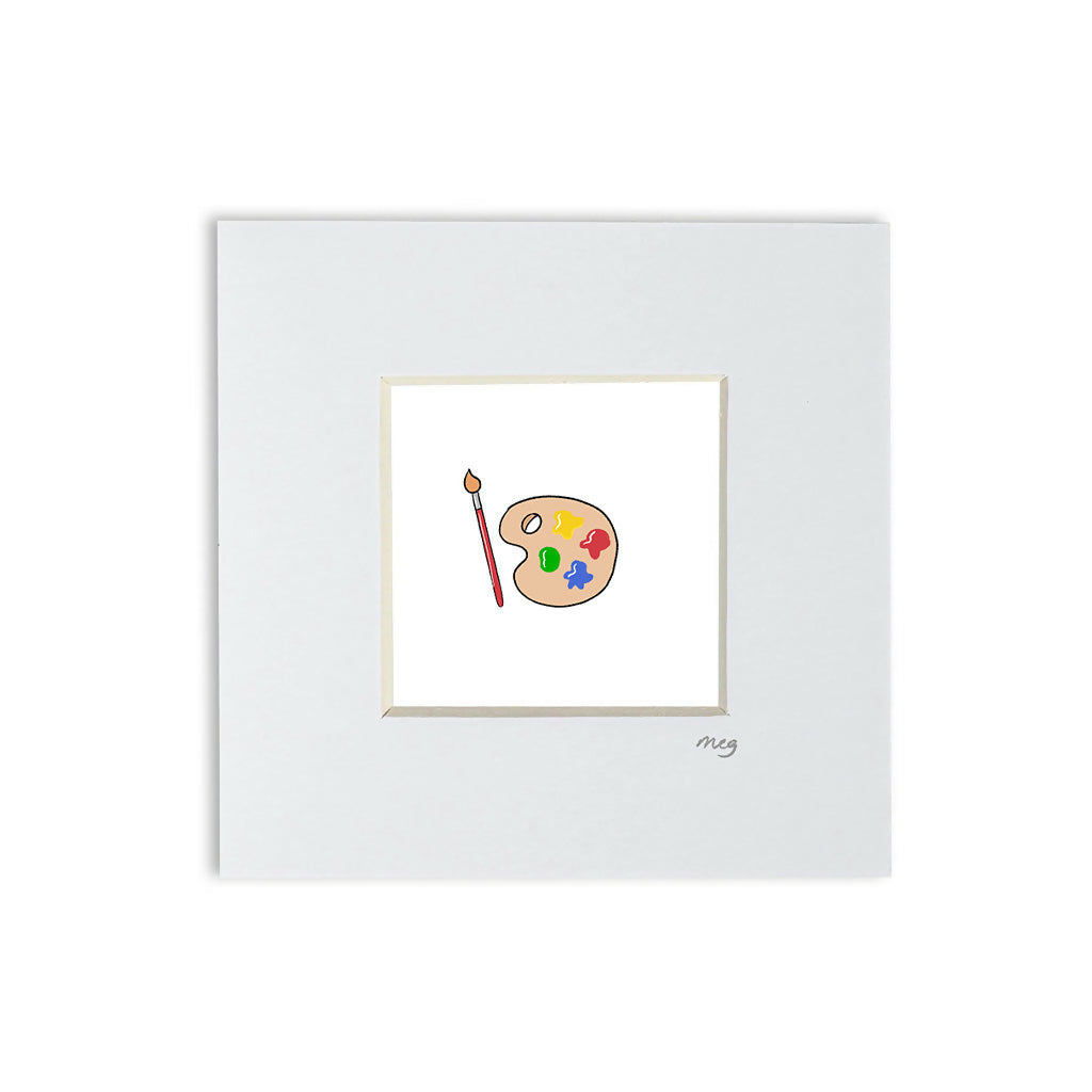 Artist Palette 4x4" Mounted Mini Print
