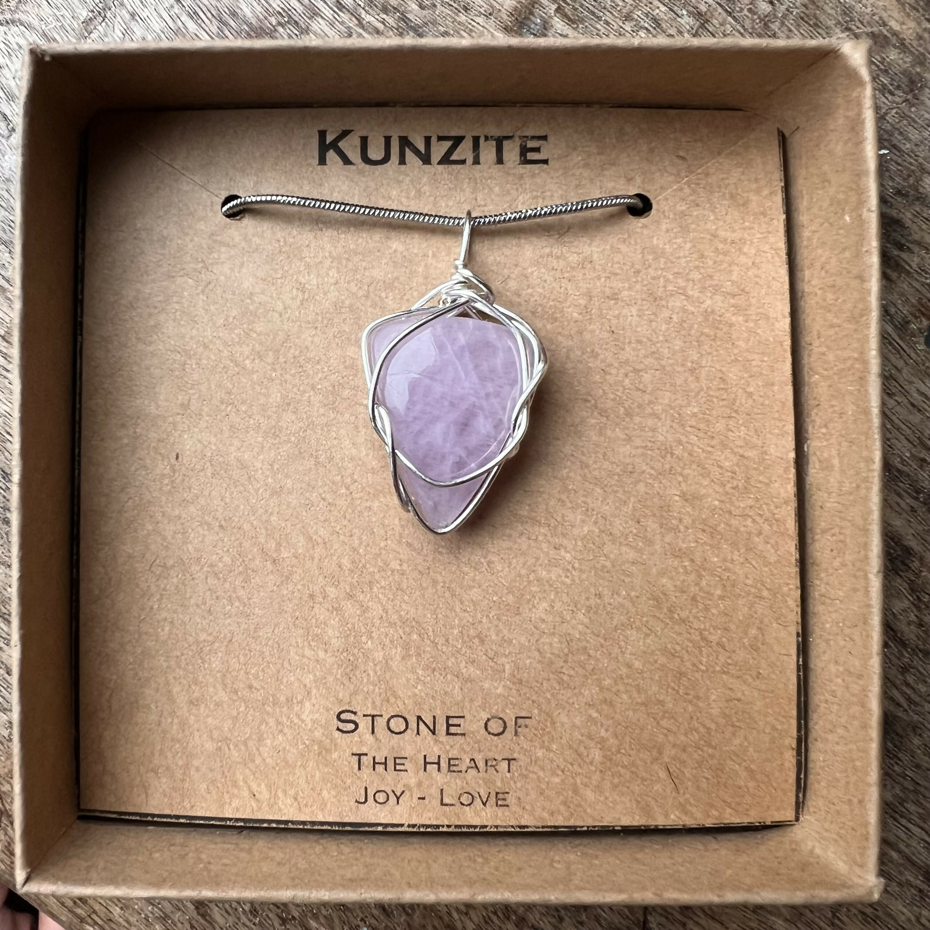 Kunzite Wire Wrapped Pendant