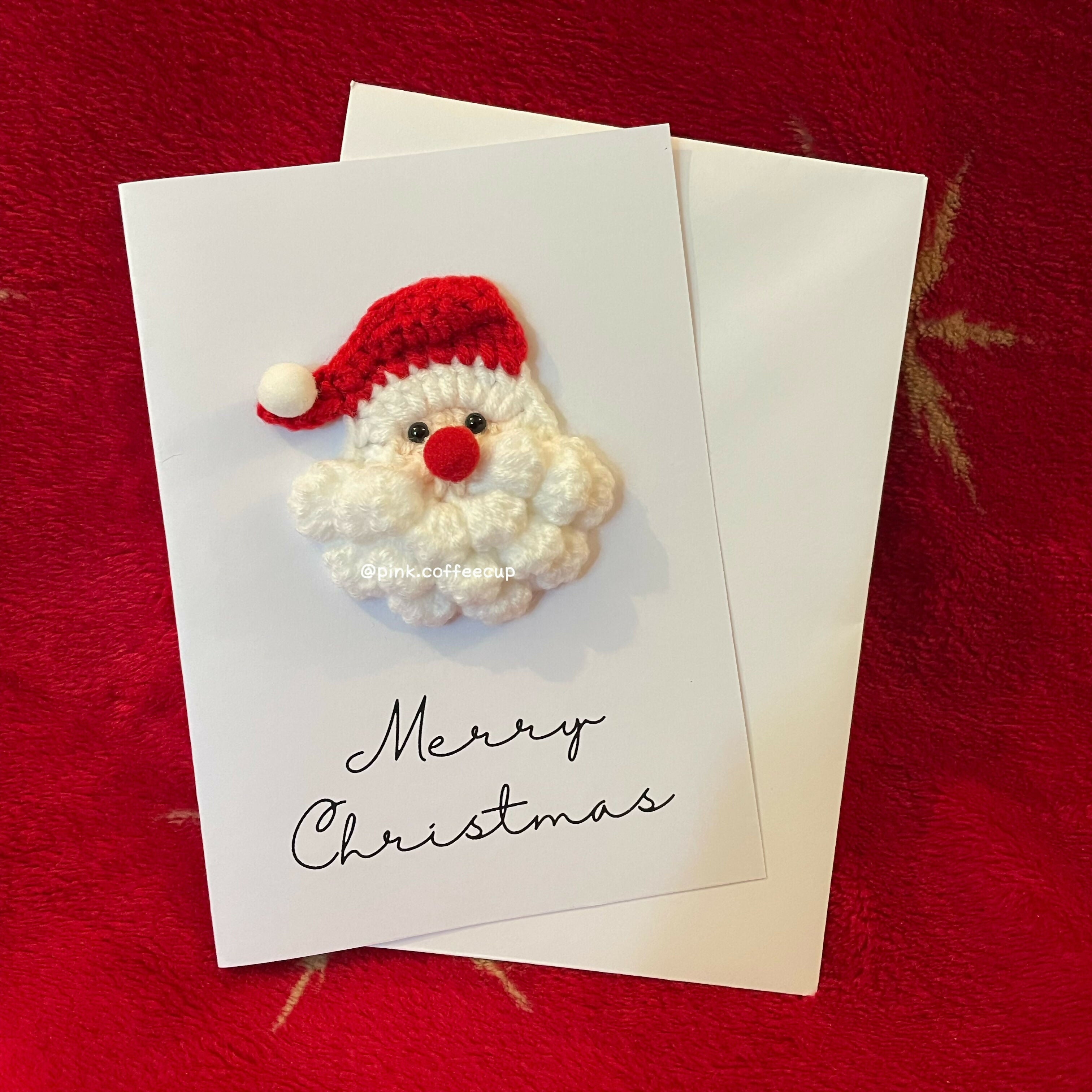 Crochet Handmade Santa Claus Christmas Card - Merry Christmas