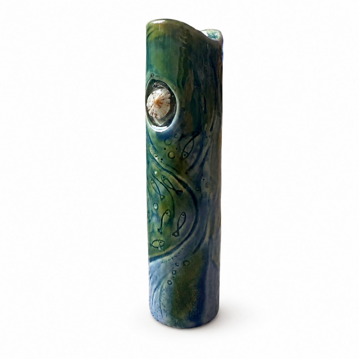 Porcelain Tube Sea Themed Vase
