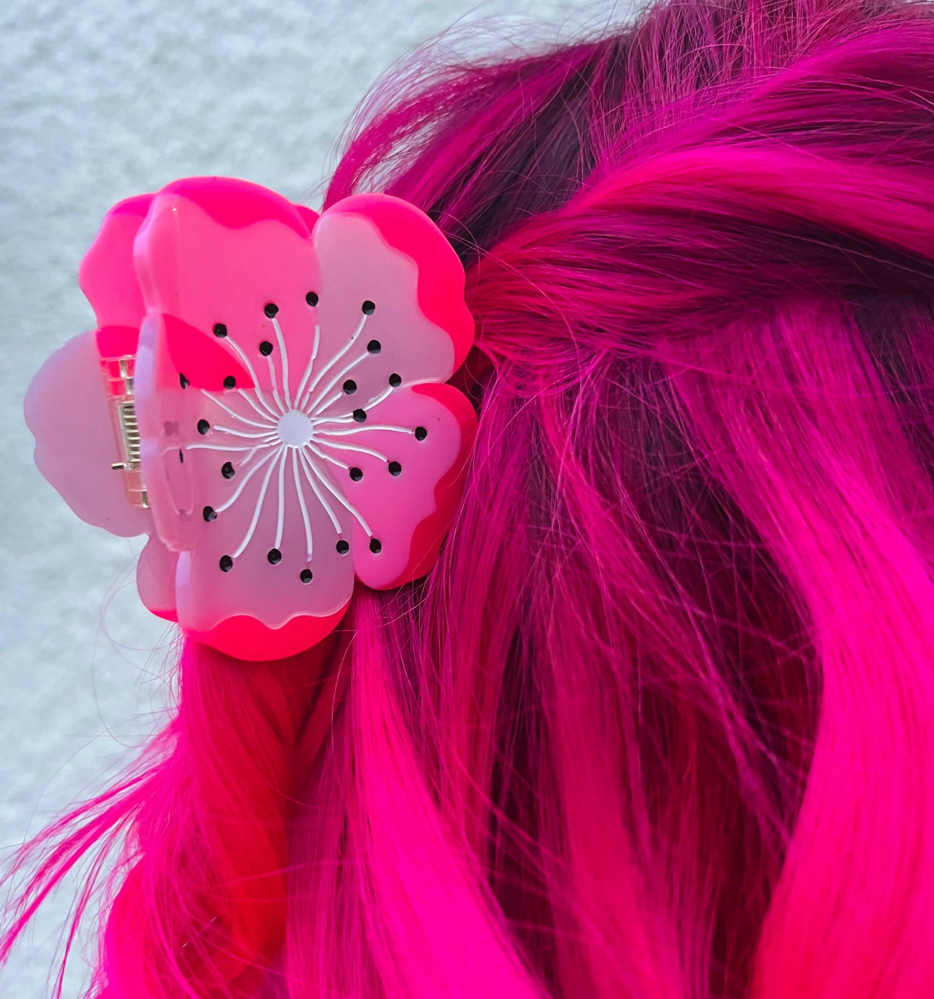 Pink Sakura Flower Hair Claw / Clip
