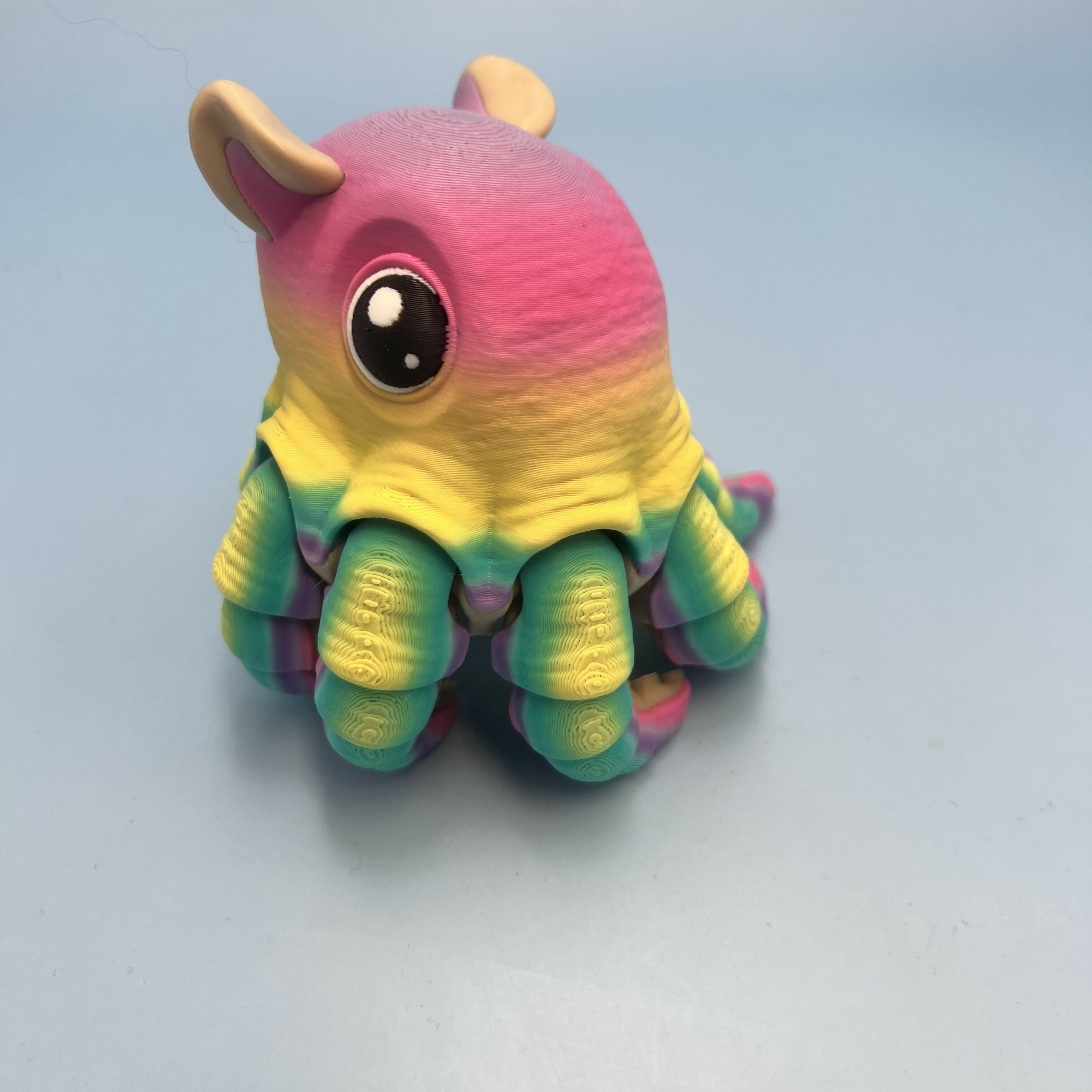 3D Printed LARGE: Articulated Sensory Fidget Animals friends Flapjack (Orange) (Teal/pink/yellow) & (White) 18cm