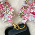 Handmade Ruffled Crossbody Phone Holder Pink Ditsy
