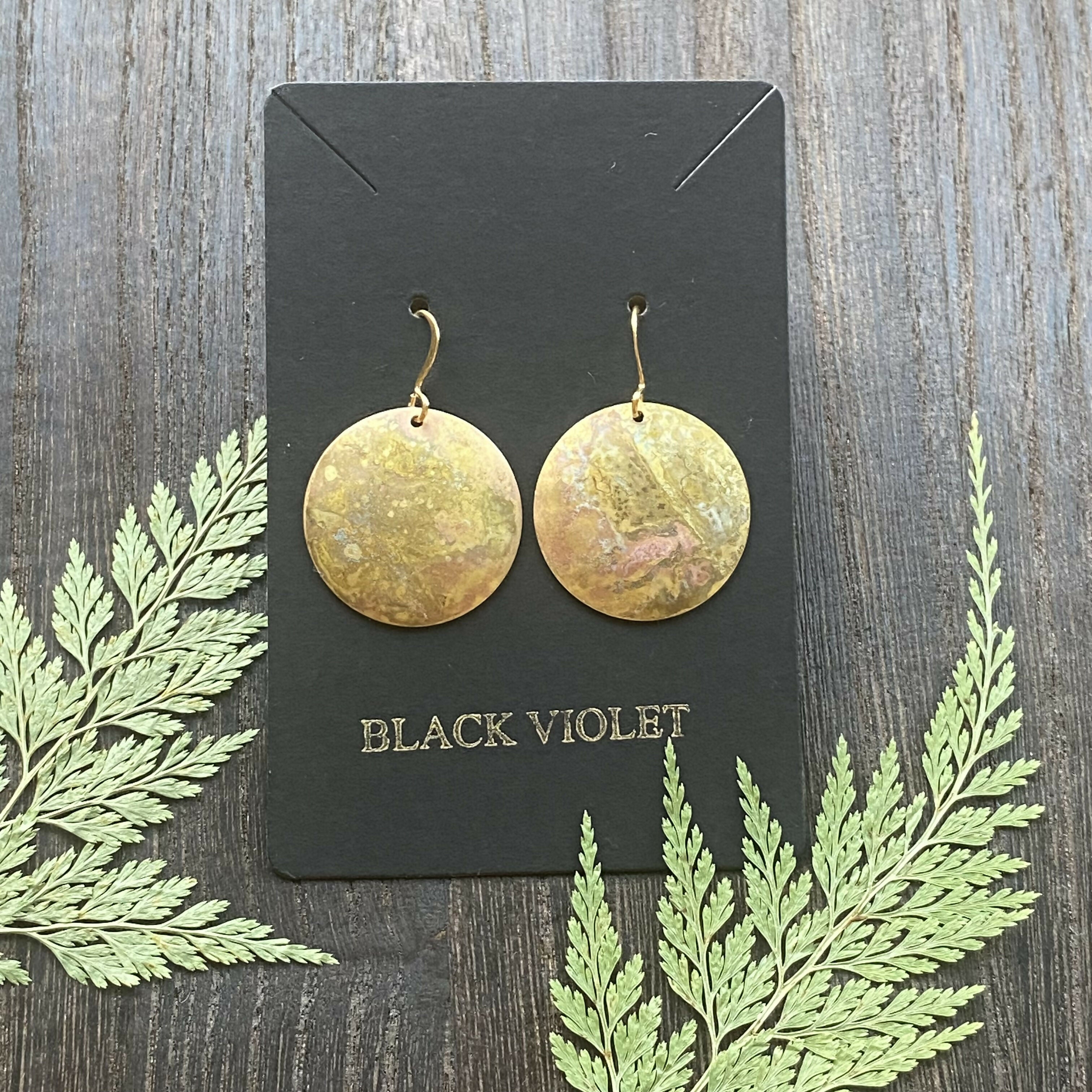 MOON BRASS PATINA EARRINGS