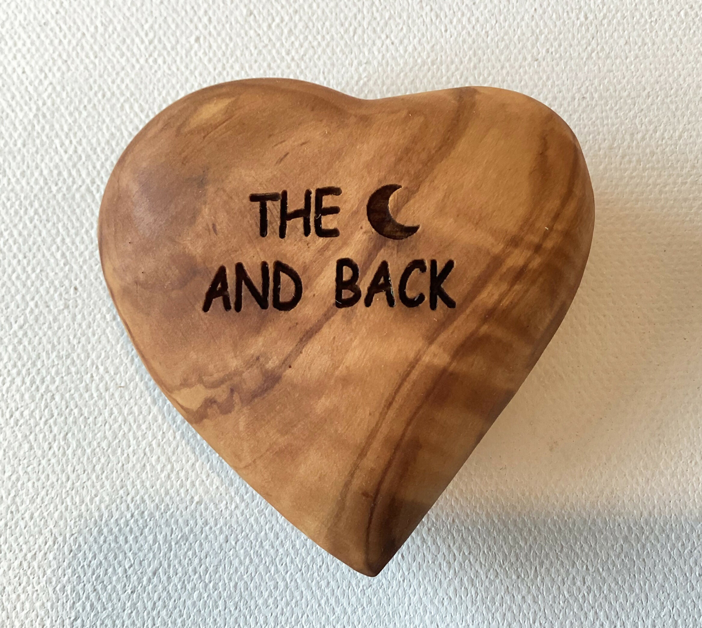 Engraved Solid Olive Wood Hearts
