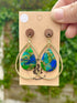 Polymer clay faux stone teardrop earrings