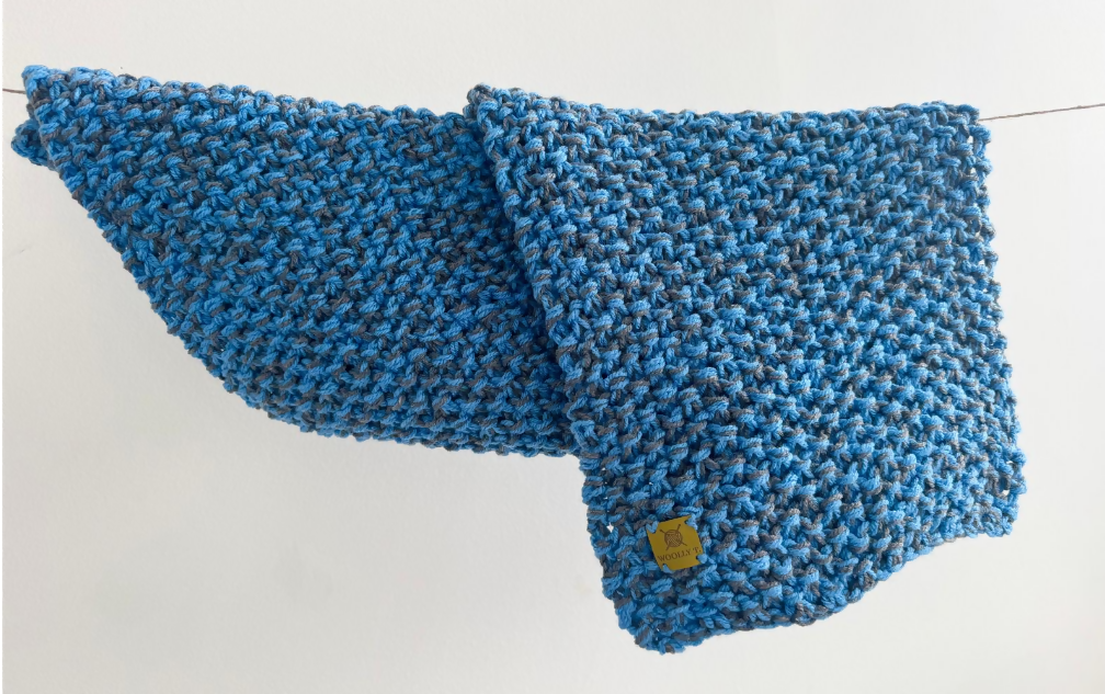 LONG, COSY, UNISEX, 2-COLOUR MIXED SCARF, STRETCHY