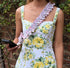 Handmade Ruffled Crossbody Phone Strap Yellow Ditsy