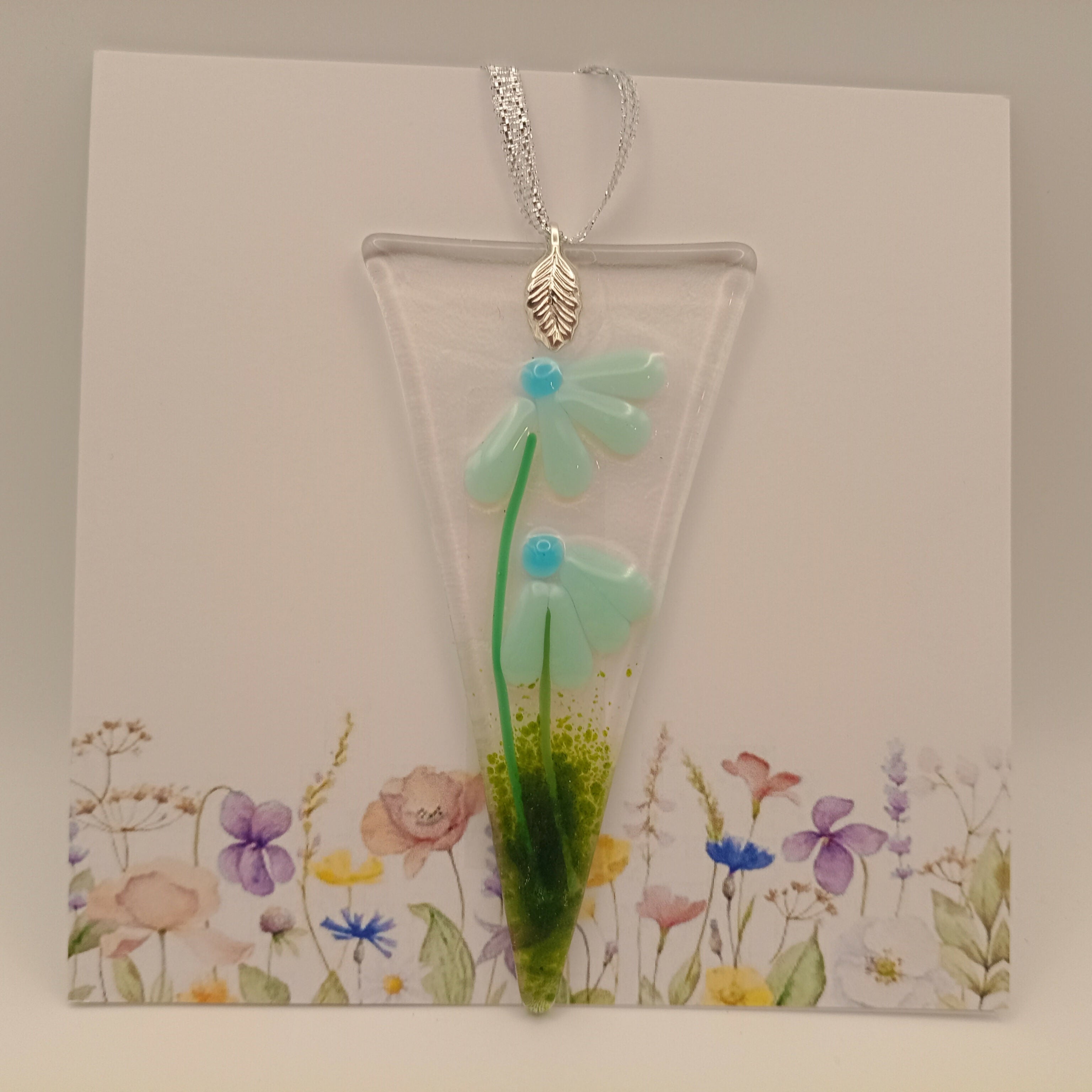 Fused Glass Flower Card