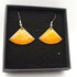 Yellow and Tangerine Orange Fan Enamel Earrings