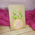 Small Green Glittery Polymer Clay Earrings