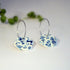 Blue Mushroom Print Hoop Earrings - Handmade Polymer Clay - Polly Plant