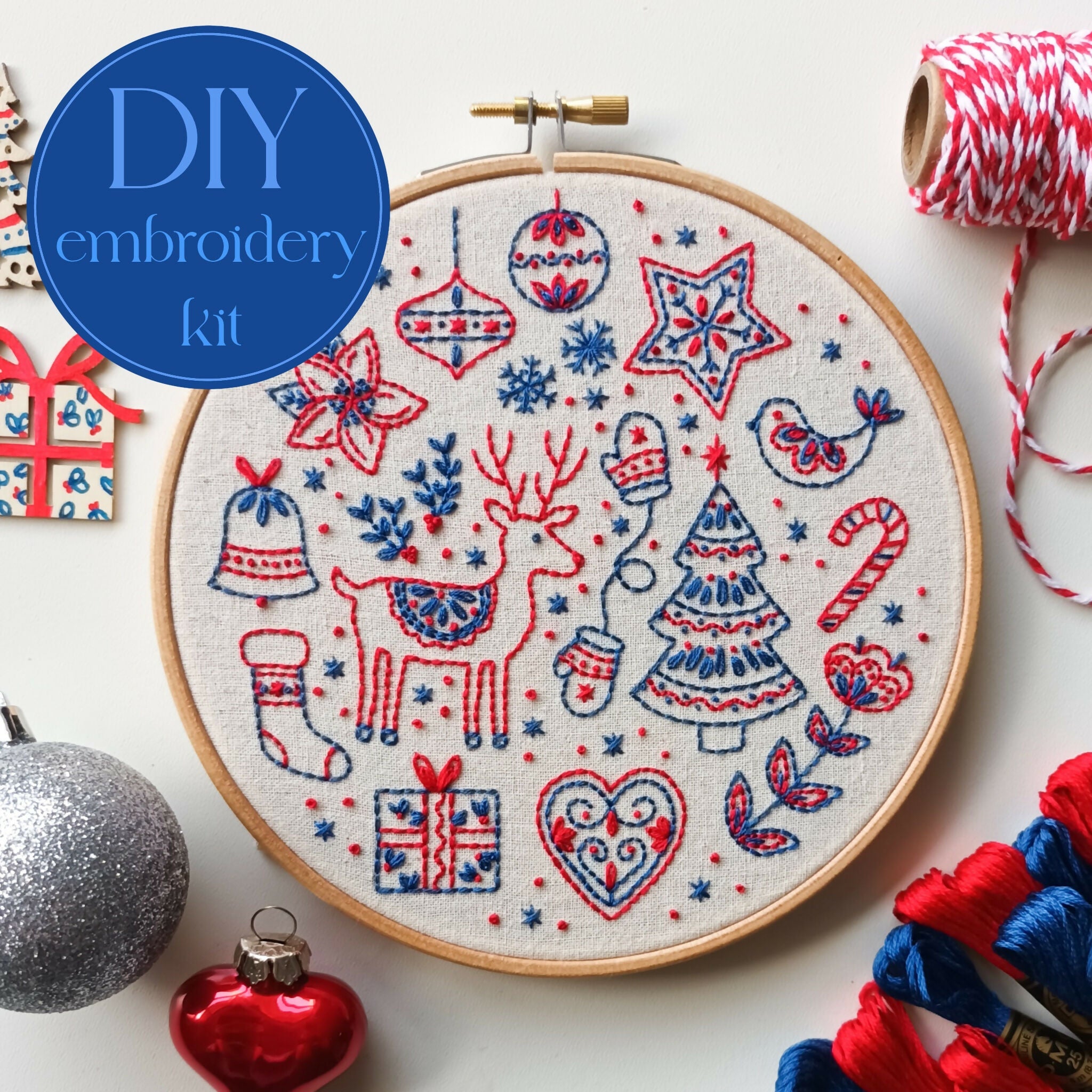 DIY Embroidery Kit For Beginners - Scandi Christmas