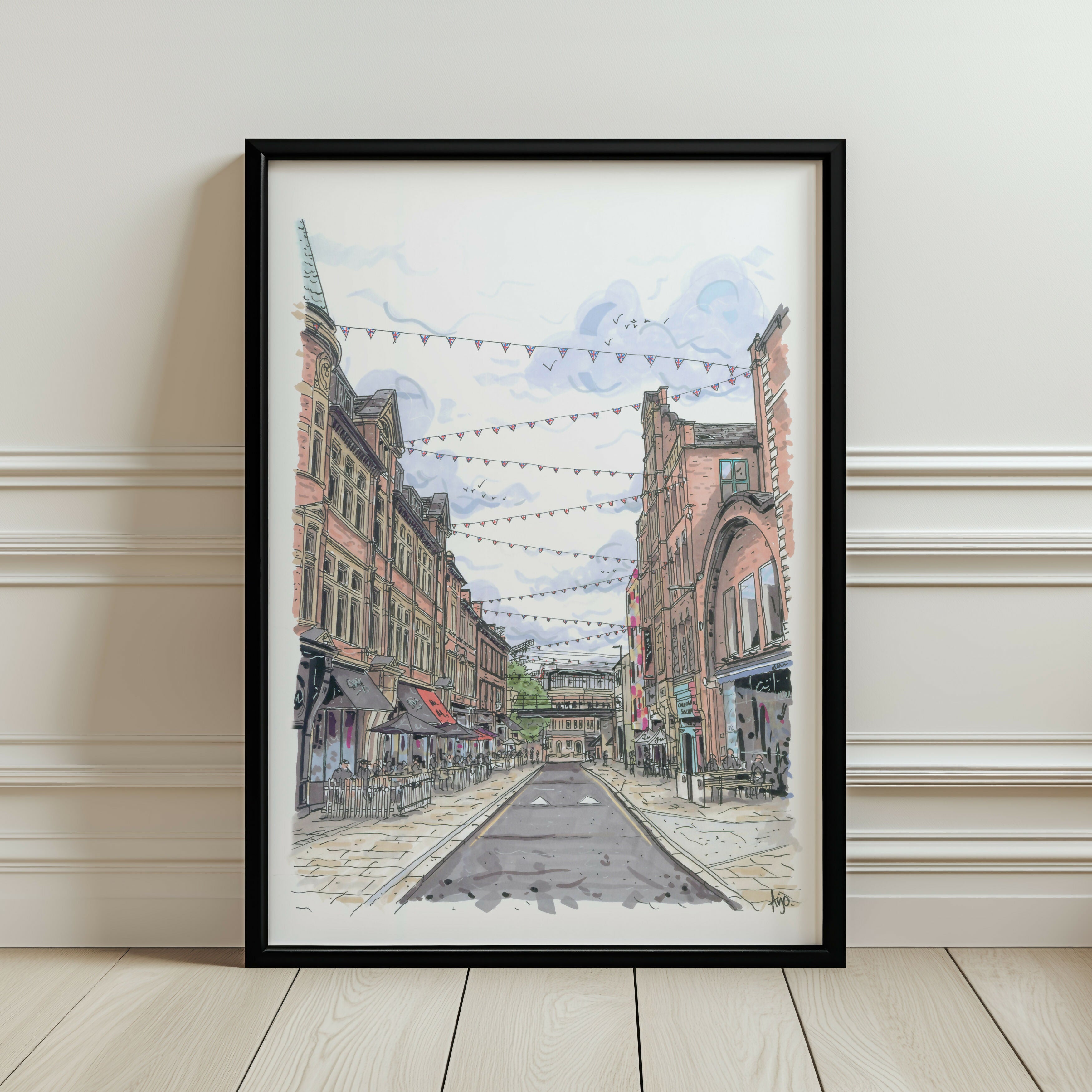 CALL LANE LEEDS CITY CENTRE STREET SCENE PRINT