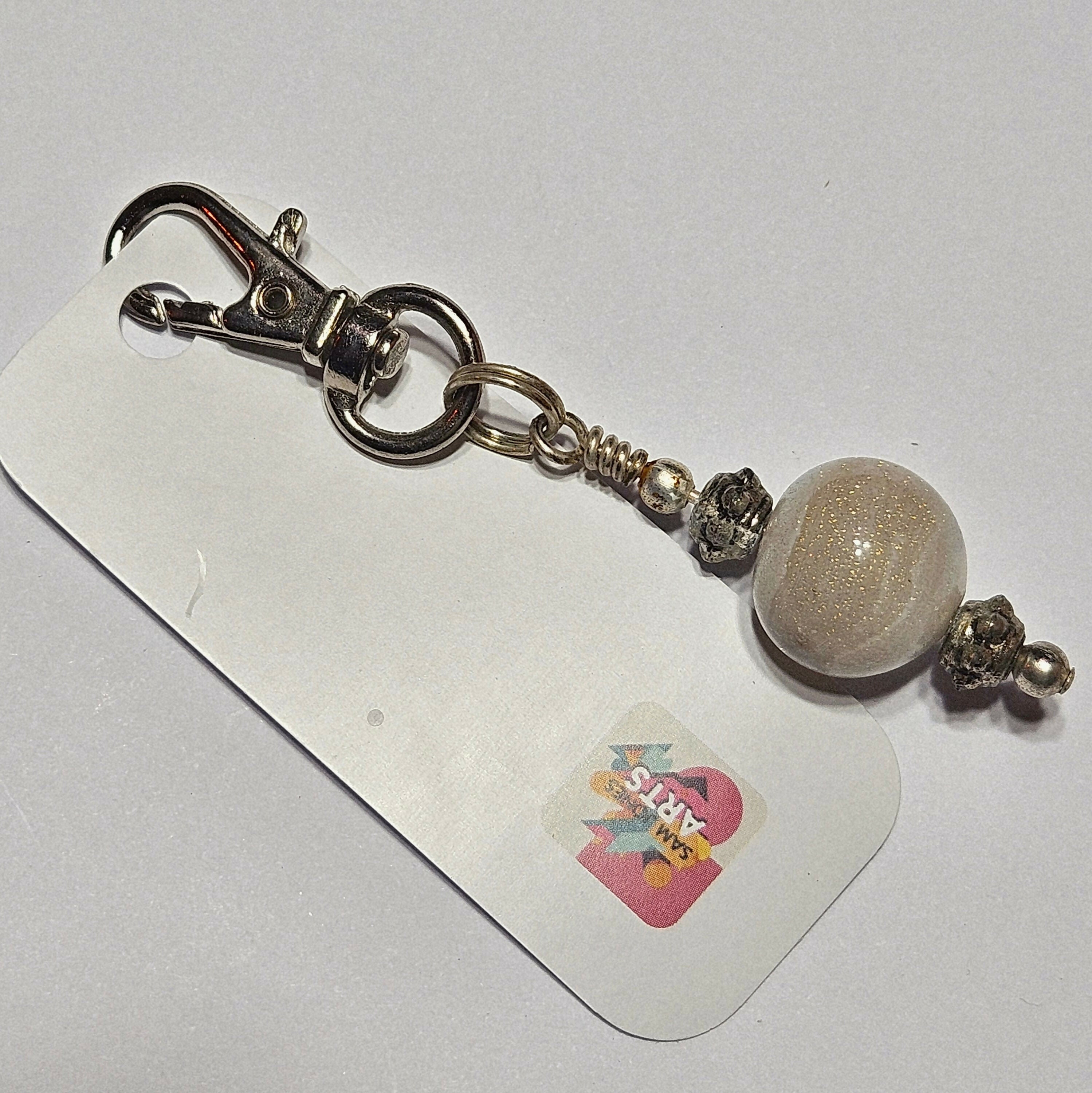 CHARMING GLASS BAG CHARM/KEYRING
