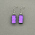 Purple Dichroic Fused Glass Dangle Sterling Silver Earrings - Handmade by Jade Tapson Glass.