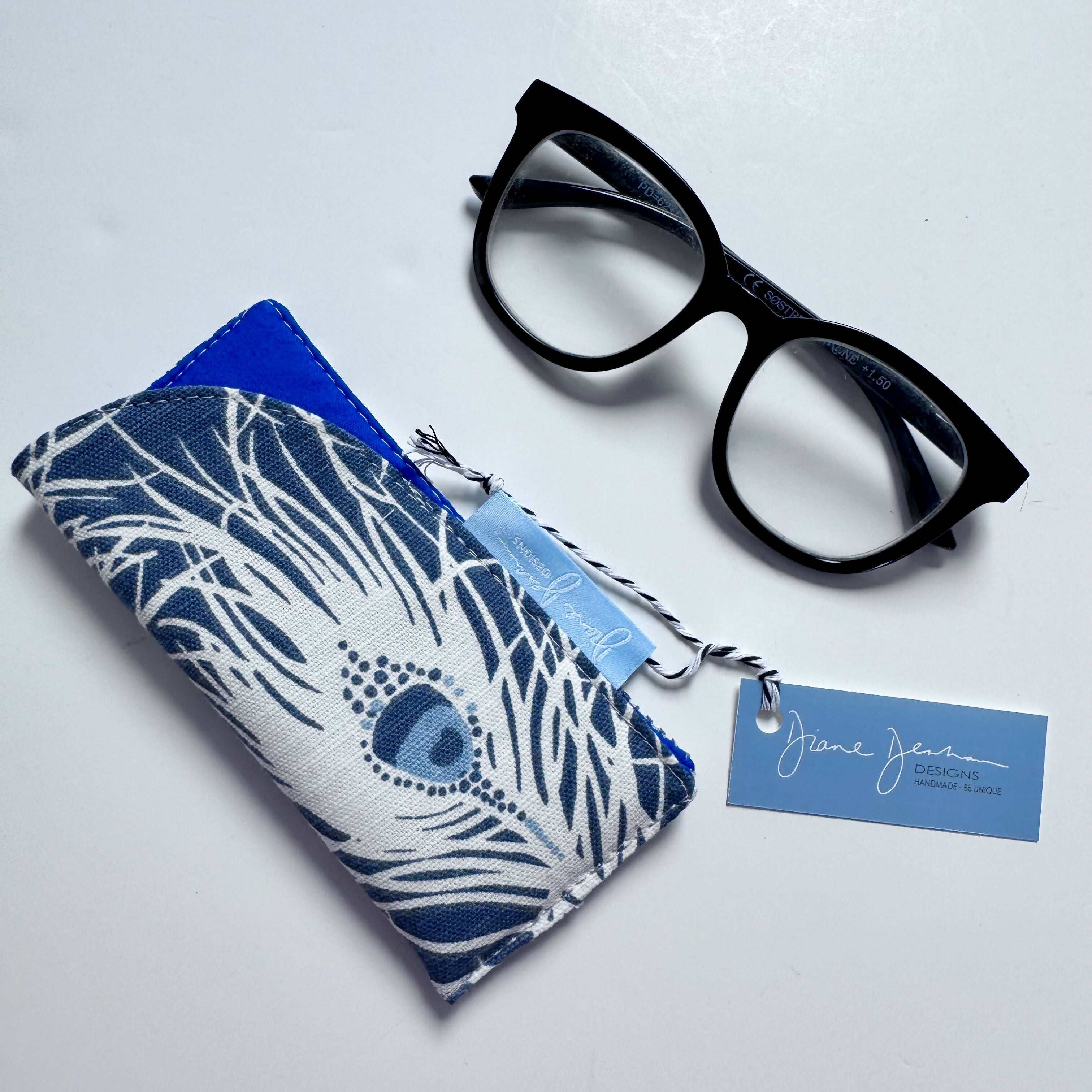 Slip In Glasses Case - Peacock Feather