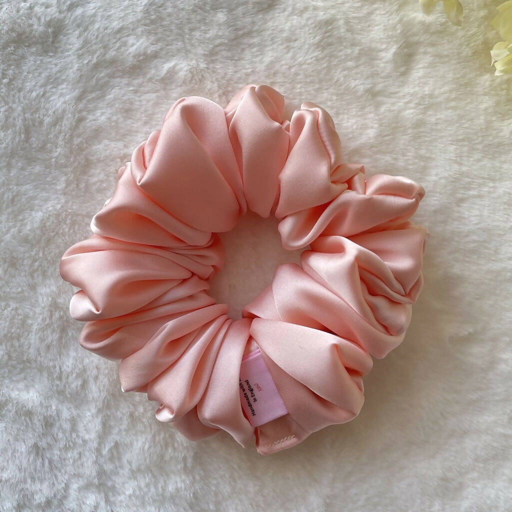 Peach Silk Handmade Scrunchies