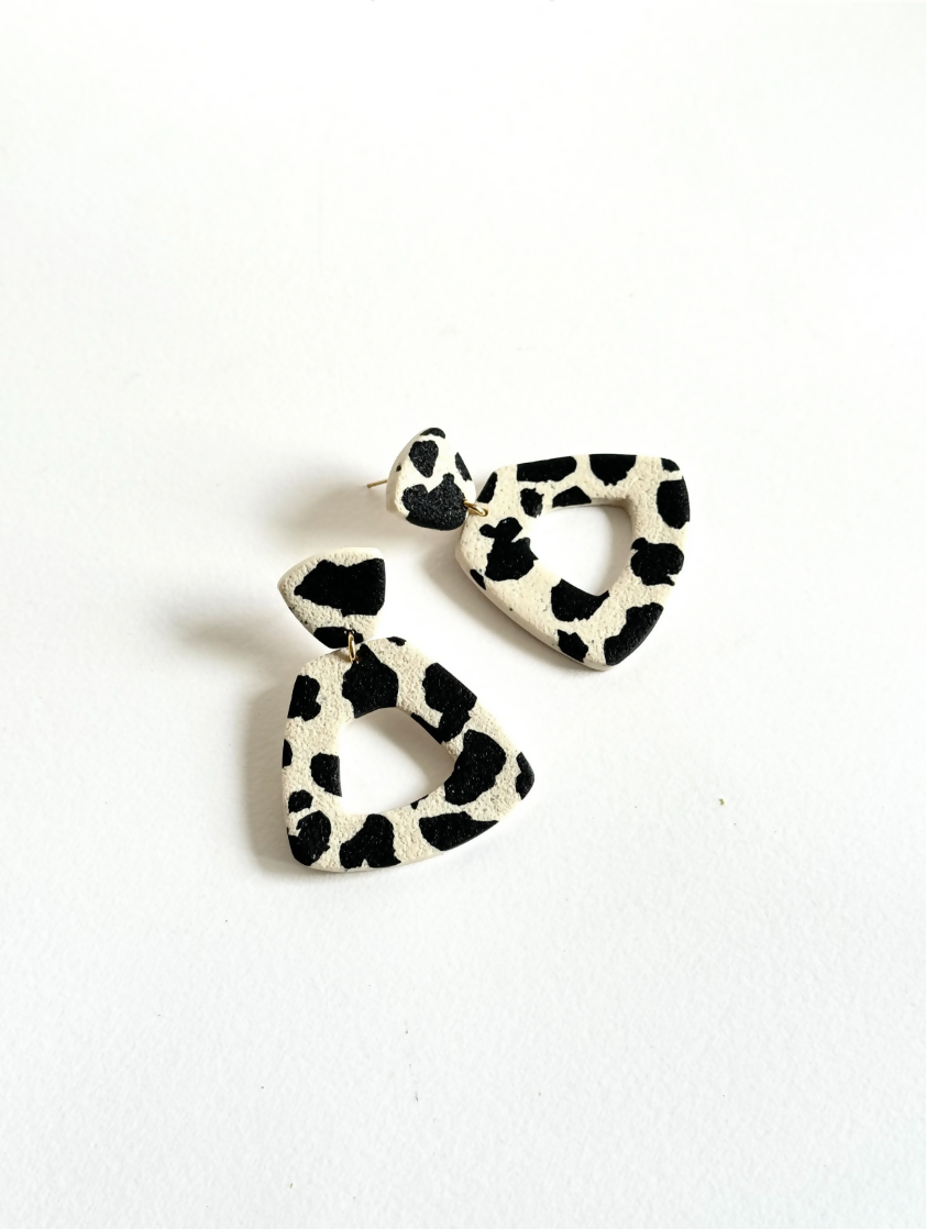 Margo / Statement Earrings / Cow Granite