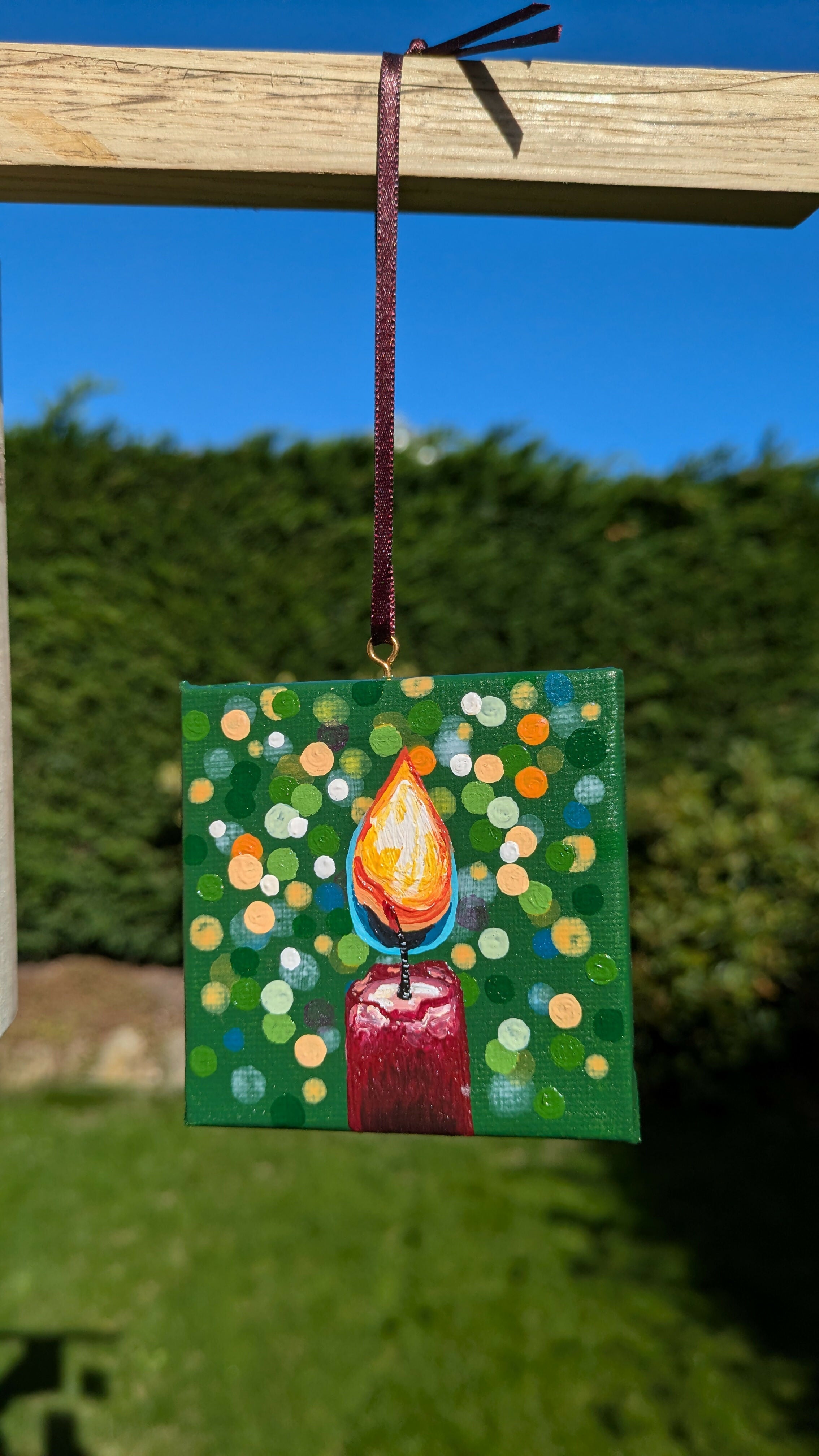 Mini Canvas Candle Christmas Decoration
