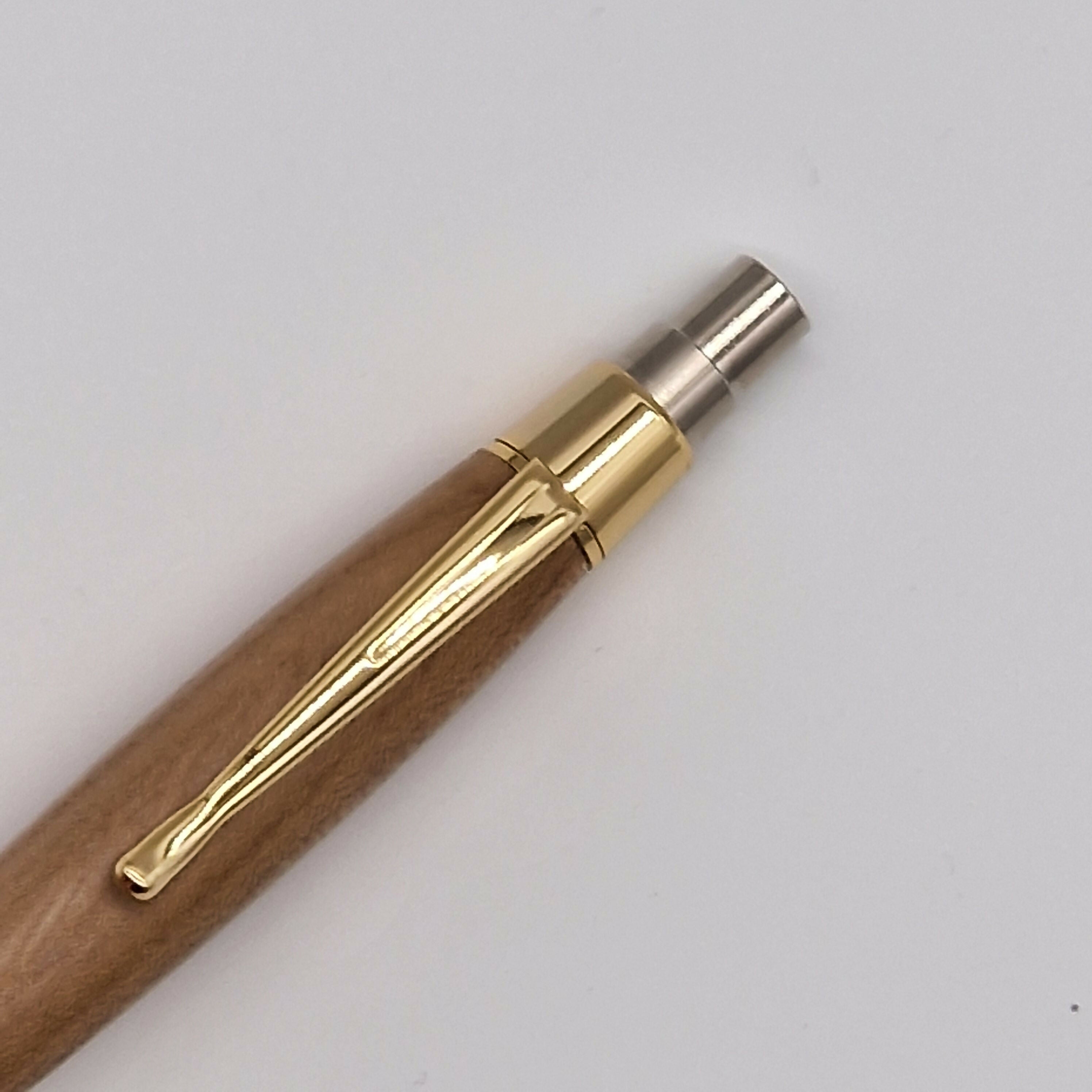 Hand Turned Click Pen made from Elm Wood