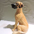 Ceramic Great dane dog sculpture, Fawn