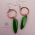 Green Organic Acrylic & Hand-Hammered Copper Earrings