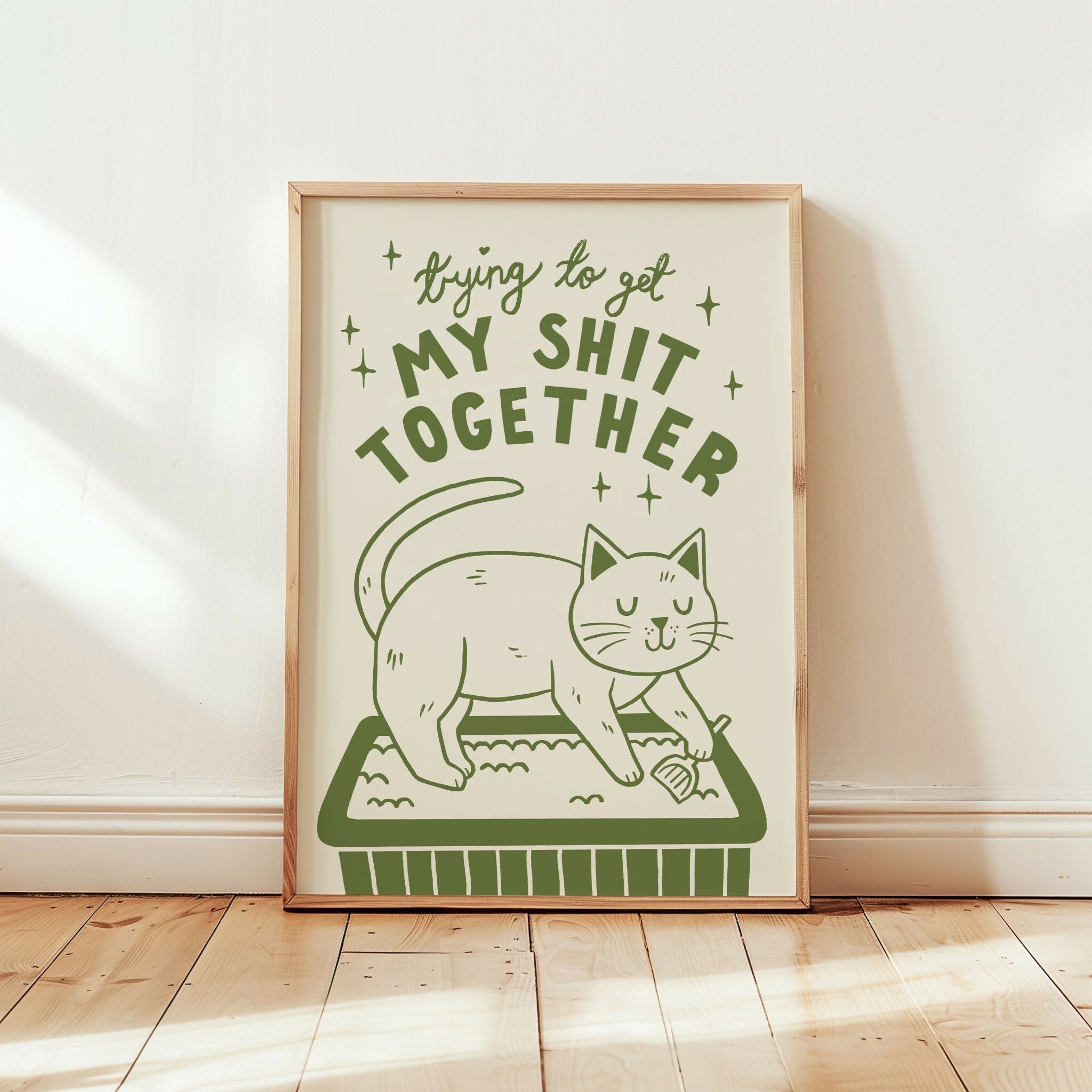 Trying to Get My Shit Together Cat Print