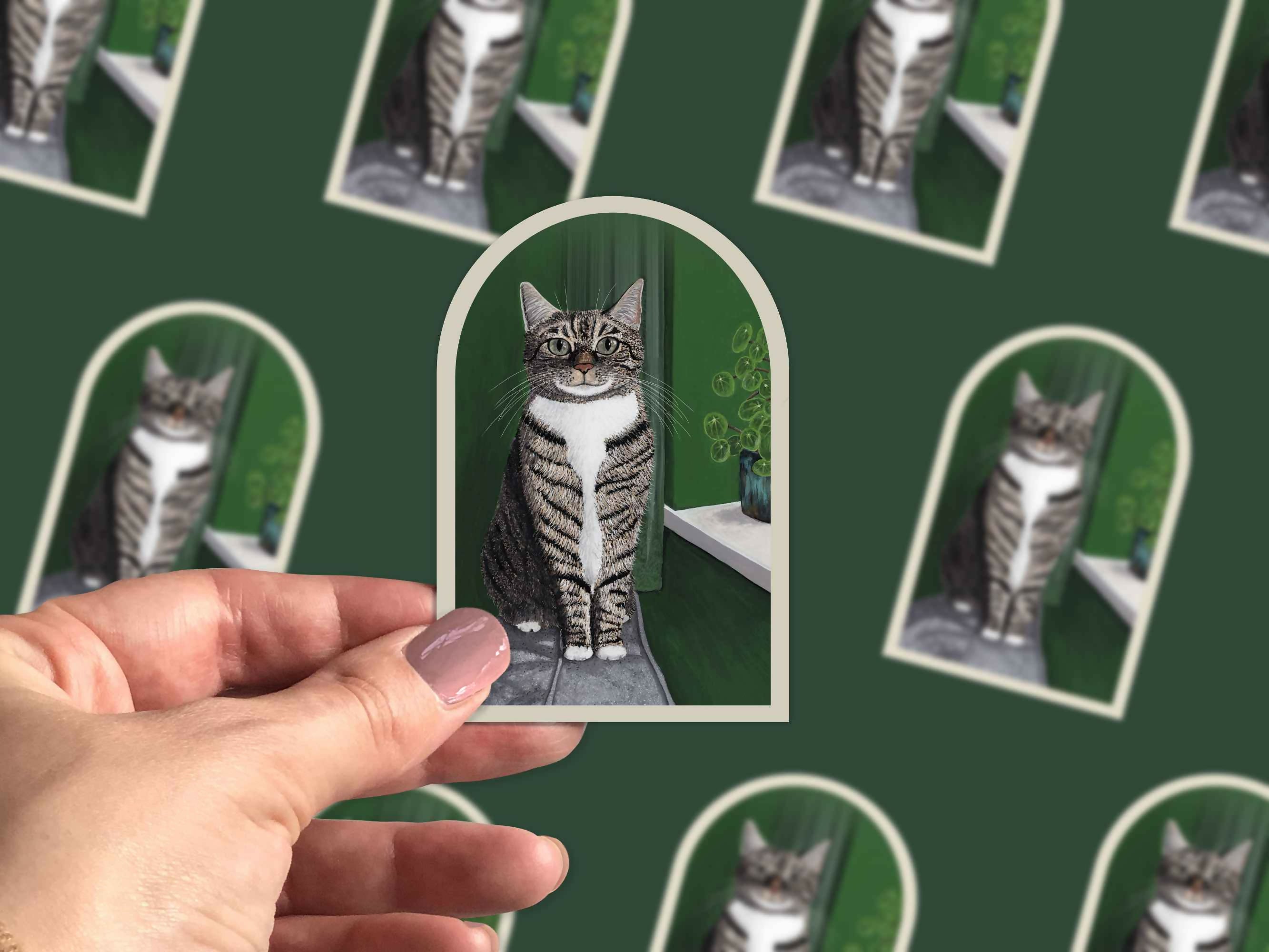 Tabby Cat Stickers - Die Cut Stickers Pack of 3