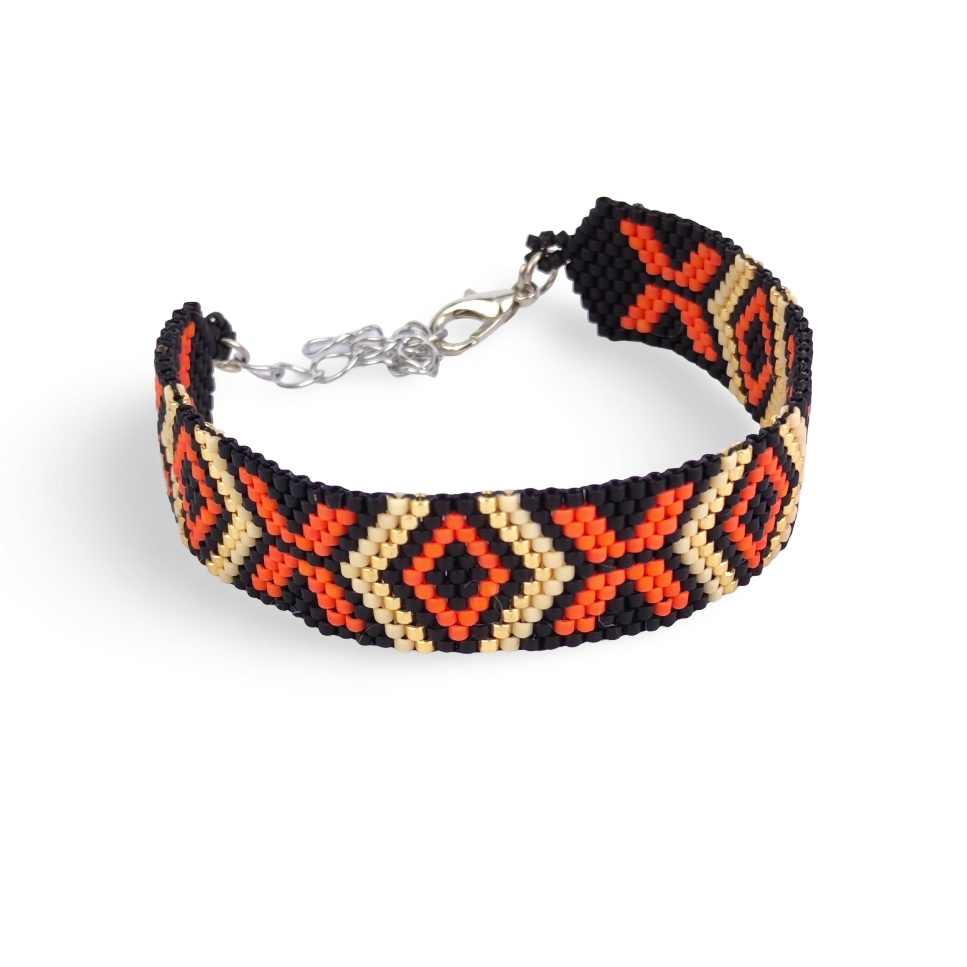 Handwoven Beaded Bracelet - Traditional Kilim Motifs