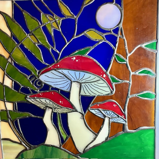 Stained Glass Panel - 'Woodland at Night'