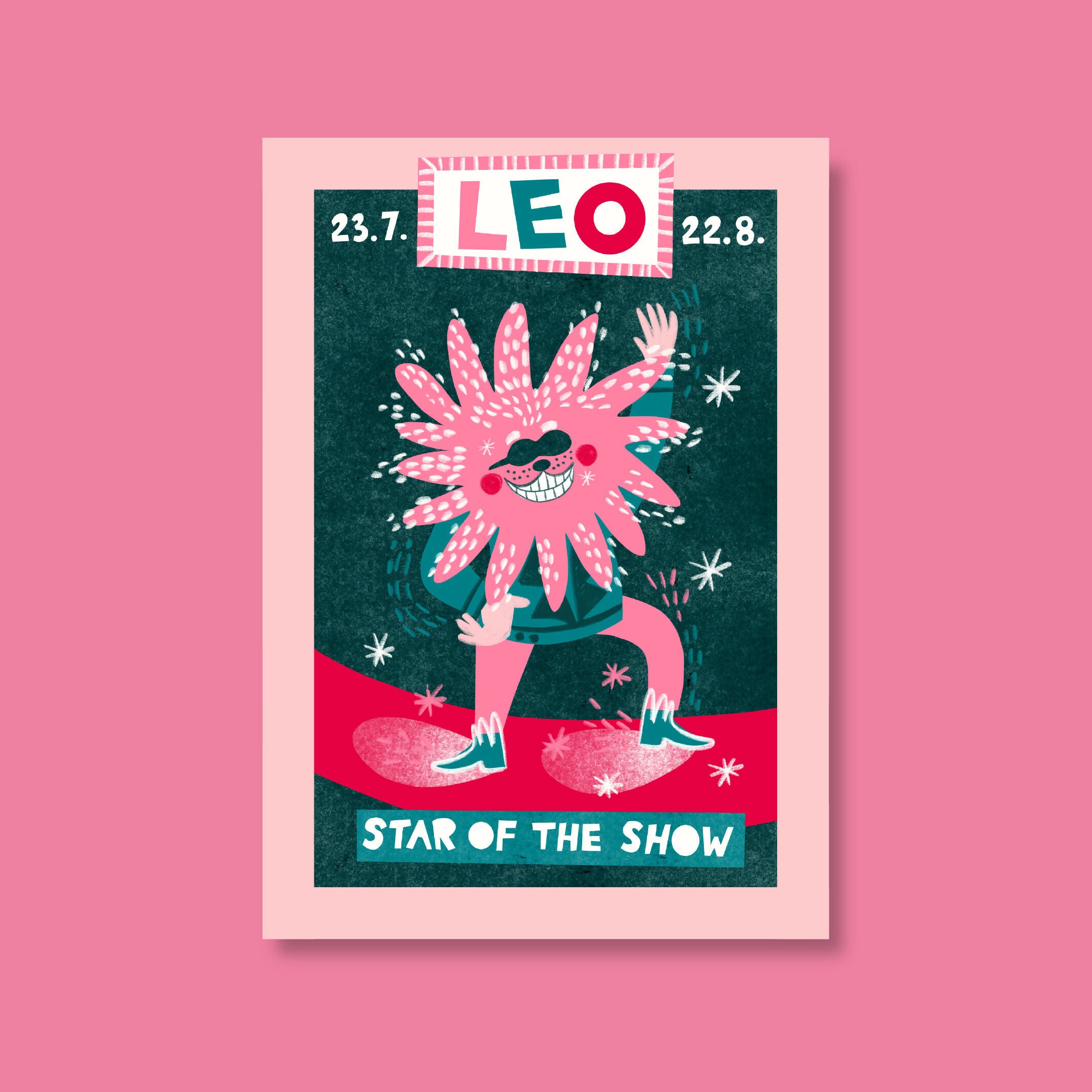 Fun Motivational Illustrated Zodiac Print - Leo
