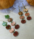 Dangly pumpkin earrings with leaf stud