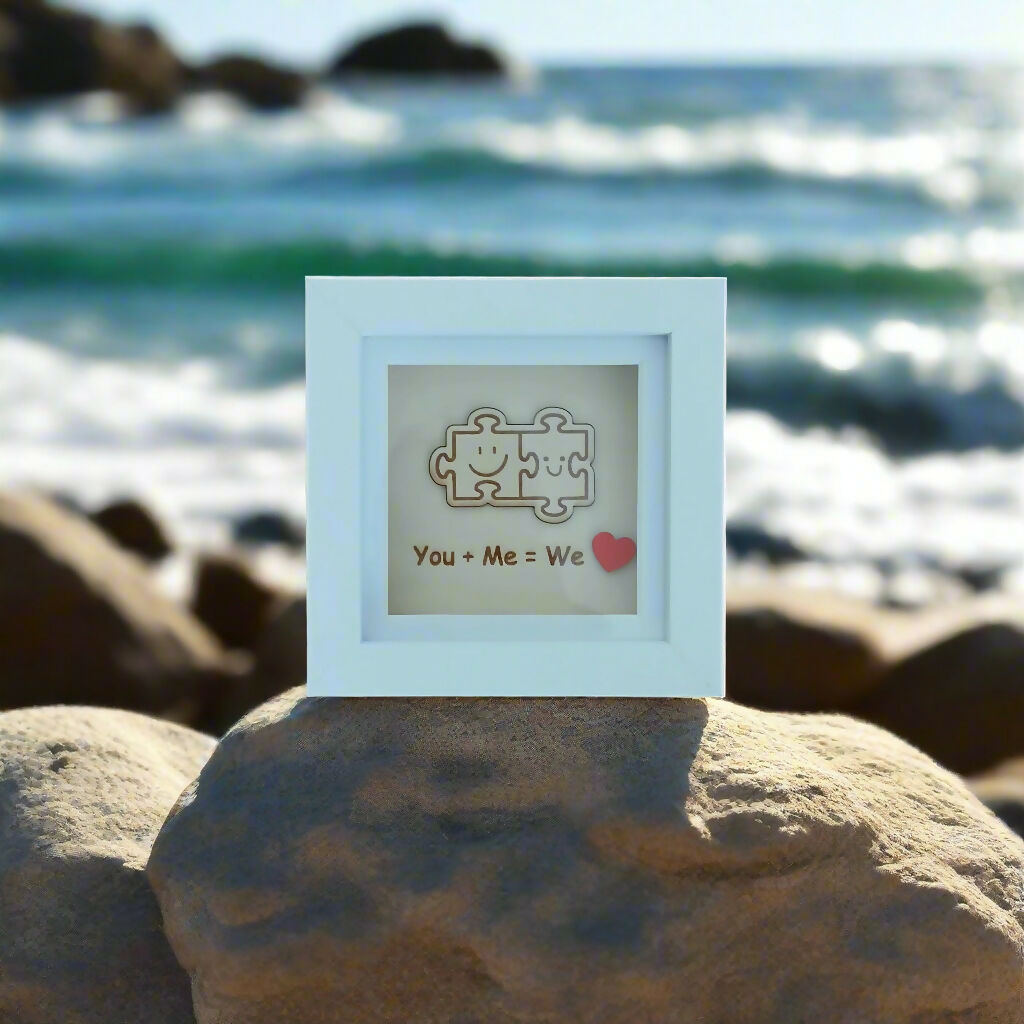 Love Fits Us Together : YOU+ME=WE Artwork Wood Frame