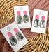 Funky Pattern Collection - Pink Dangle Polymer Clay Earrings