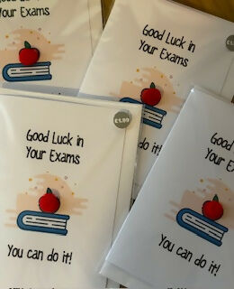 Good Luck in your Exams - Pom Pom greeting card