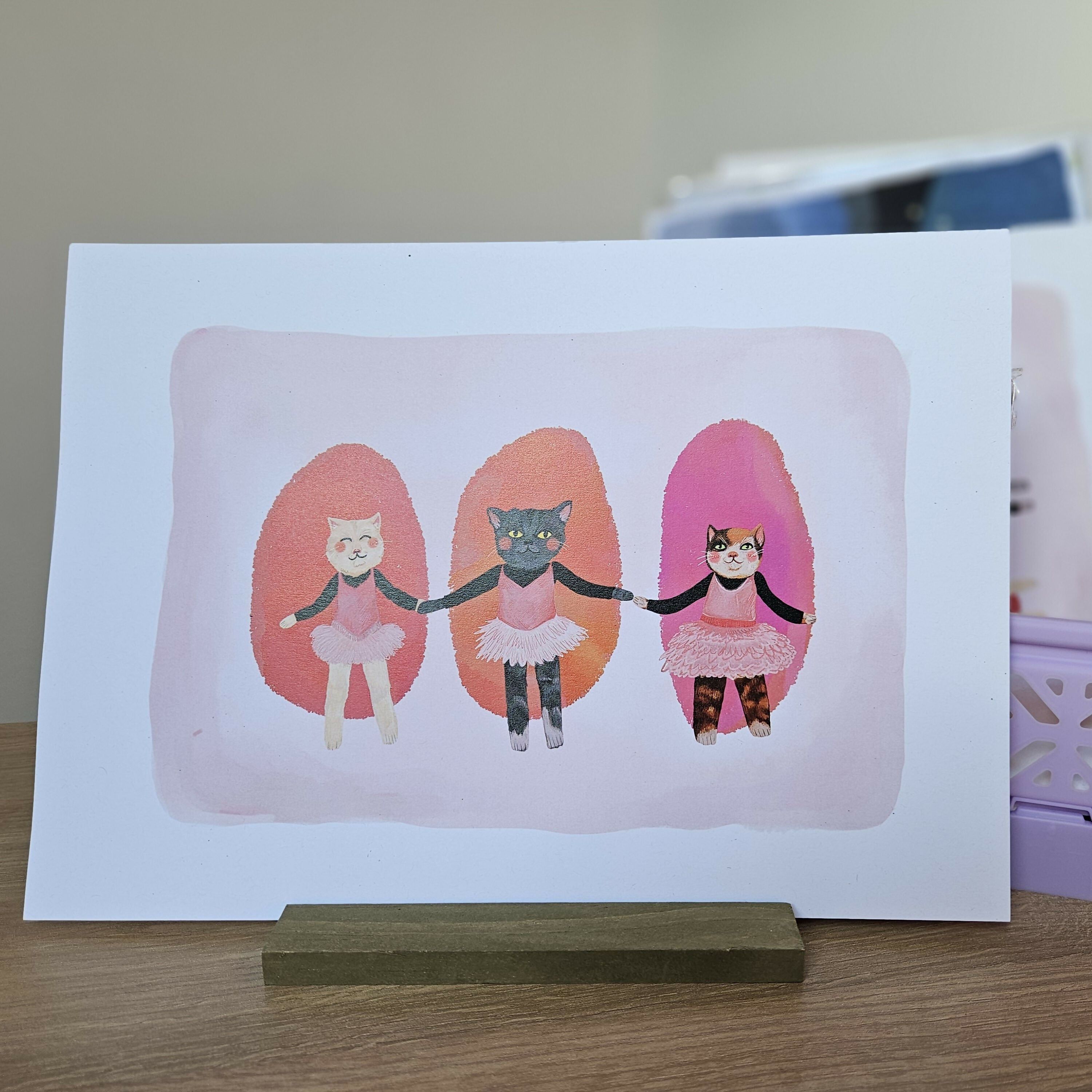 Ballet Cats Digital Watercolour Art Print