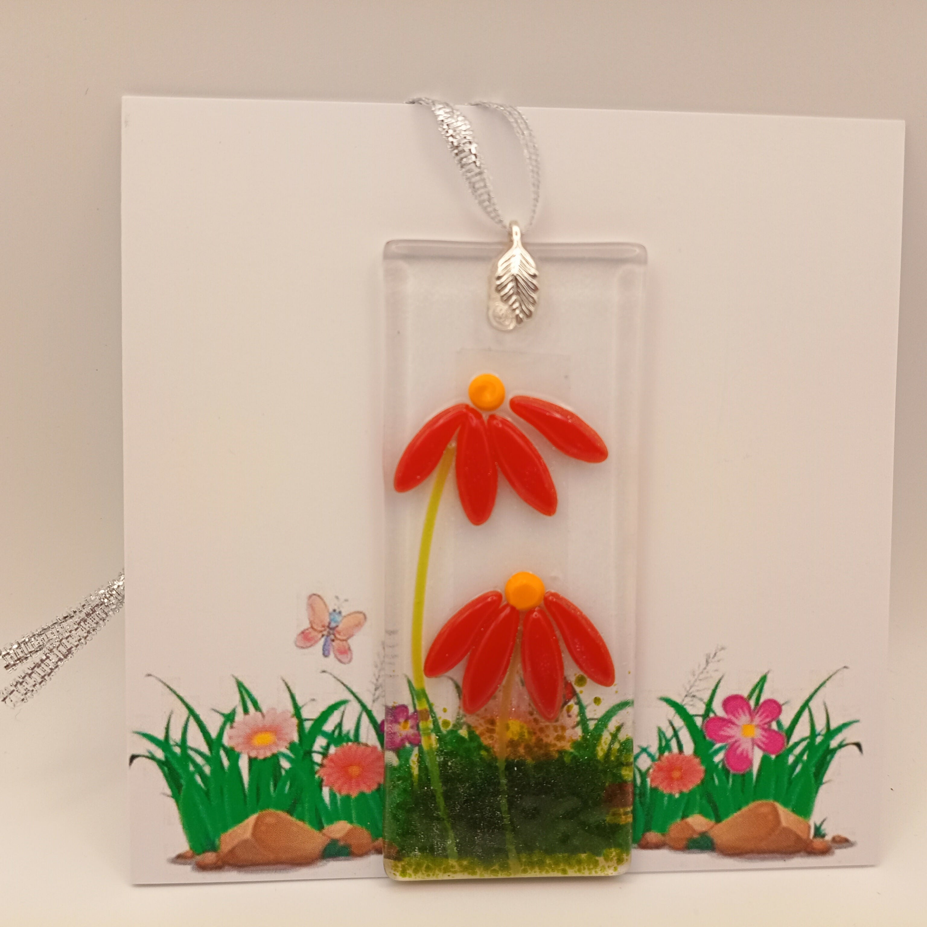 Fused Glass Flower Card