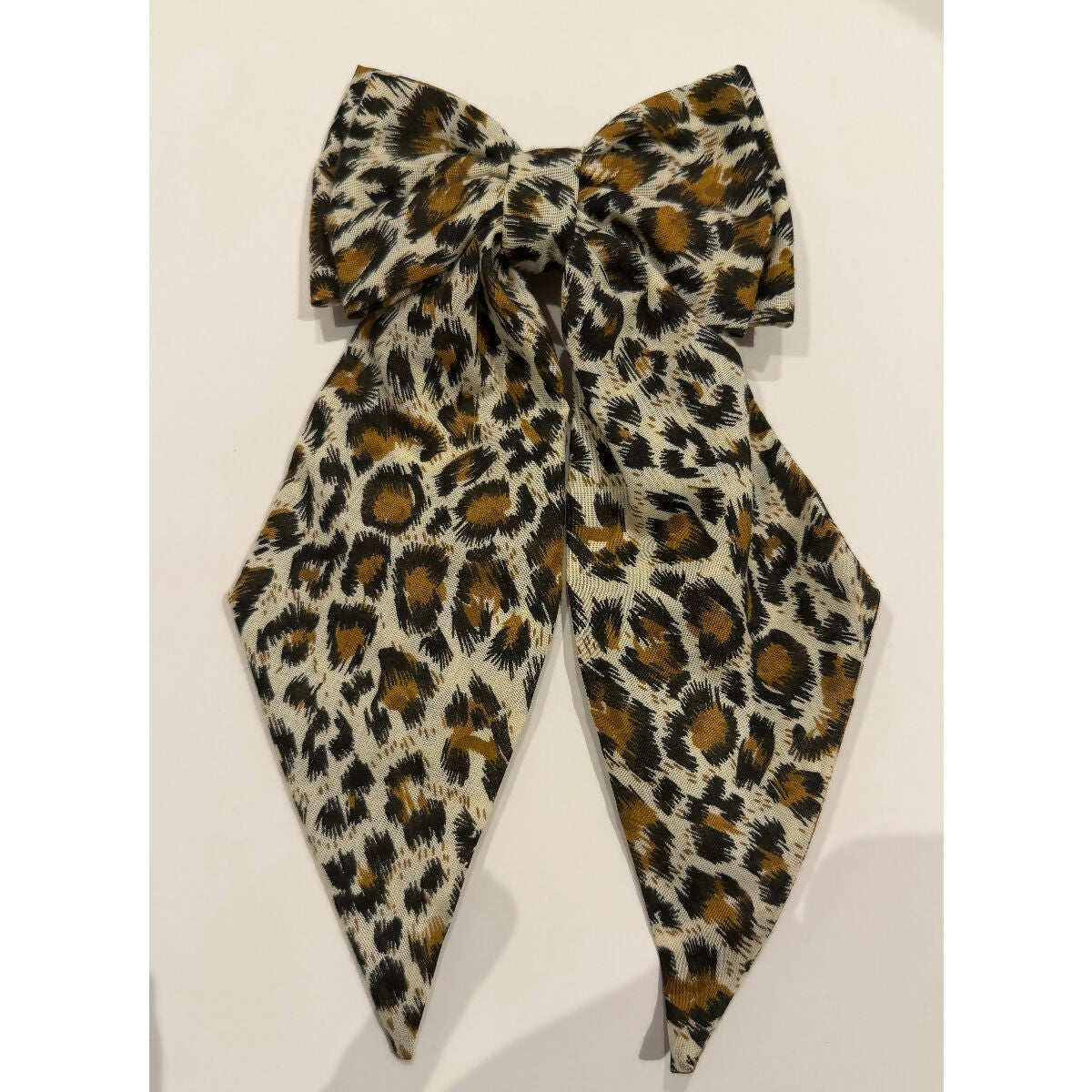 Cheetah Print Hair Bow with Barrette Clip